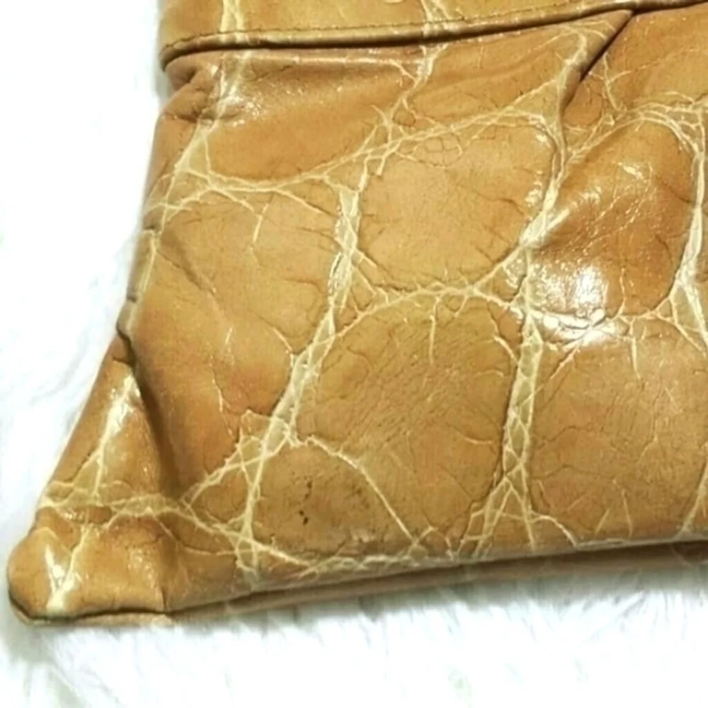 Lauren Merkin Croc Leather Clutch Bag